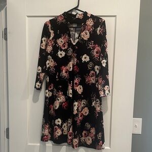 Chic Floral Long Sleeve Dress